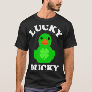 Green Rubber Duck Quack Four Leaf C Lucky Ducky T-Shirt