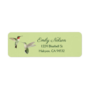 Green Ruby-throated Hummingbirds Return Address