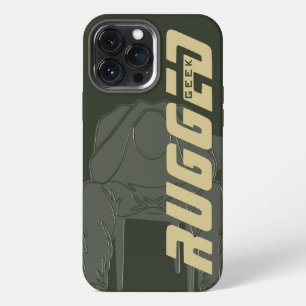green Rugged Geek Man Holding Head   Thinking Man iPhone 13 Pro Max Case
