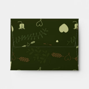 Green Rustic Forest Wedding Thank You Fold Envelopes