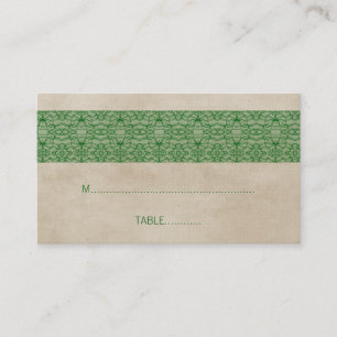 Green Rustic Lace Wedding Place Card