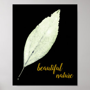 Green Rustic leaf Nature Love Art Paint Poster