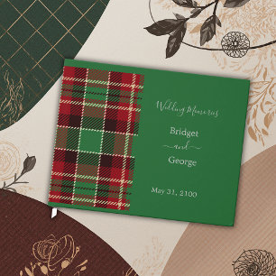 green Rustic Scottish Tartan Wedding Guest Book