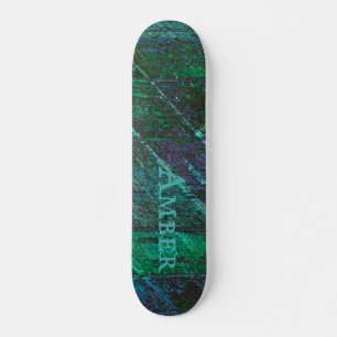 Green Rustic Traditional Wood Personalized Skateboard