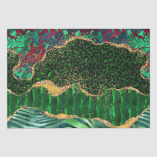 Green Safari Animal Print Agate Tissue Paper