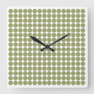 Green Safari Dot Square Wall Clock