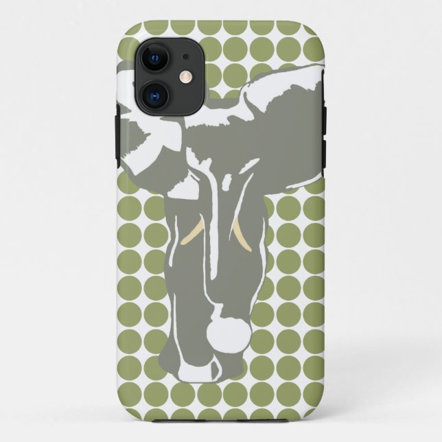Green Safari Dot with Pop Art Elephant Case-Mate iPhone Case (Back)