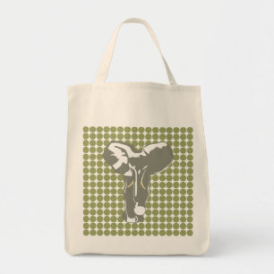 Green Safari Dot with Pop Art Elephant Tote Bag