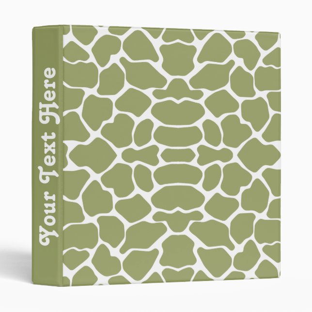 Green Safari Giraffe with text Binder (Front/Spine)