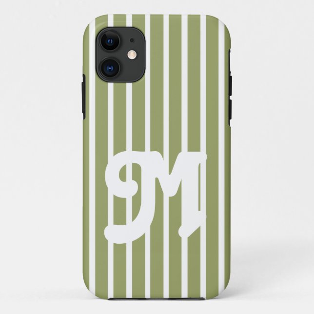 Green Safari Stripe Case-Mate iPhone Case (Back)