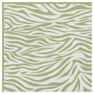 Green Safari Zebra Fabric