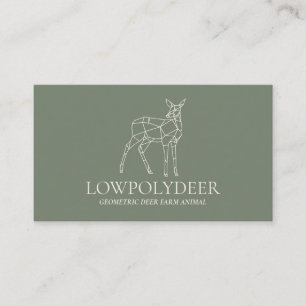 Green Sage Animal Lowpoly Deer Business Card
