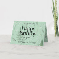 Green Sage Lily of the Valley Custom Birthday Card