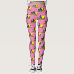 Green Saguaro Cactus Desert Sunrise Thunder_Cove Leggings