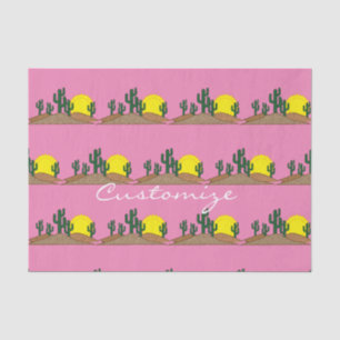 Green Saguaro Cactus Desert Sunrise Thunder_Cove Tissue Paper
