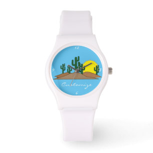 Green Saguaro Cactus Desert Sunrise Thunder_Cove Watch