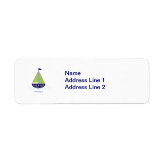 Green Sailboat Return Address Label