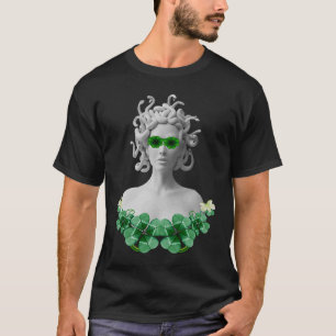 Green Saint Patricks Day Medusa T-Shirt