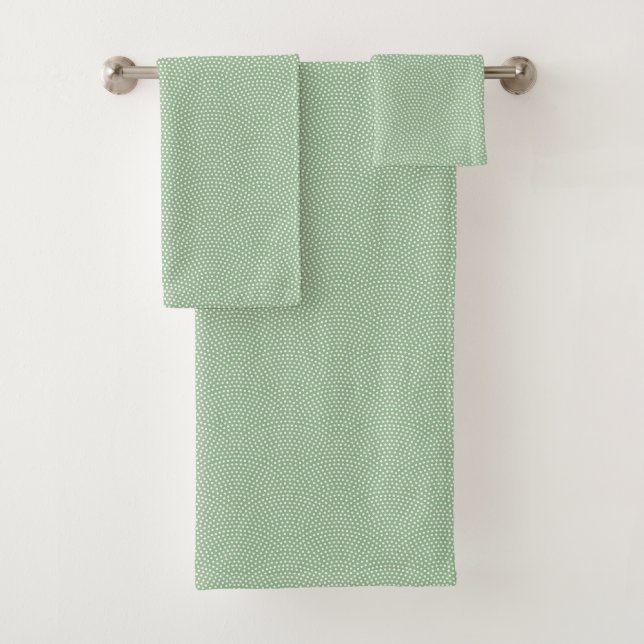 Green Same Komon (shark skin) Bath Towel Set (Insitu)