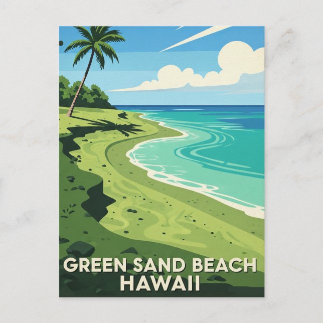 Green Sand Beach Hawaii Travel Postcard (Front)