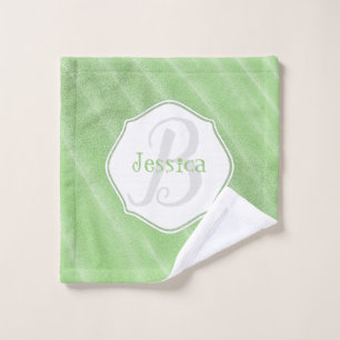 Green Sand Ripples Personalized Bath Towel Set
