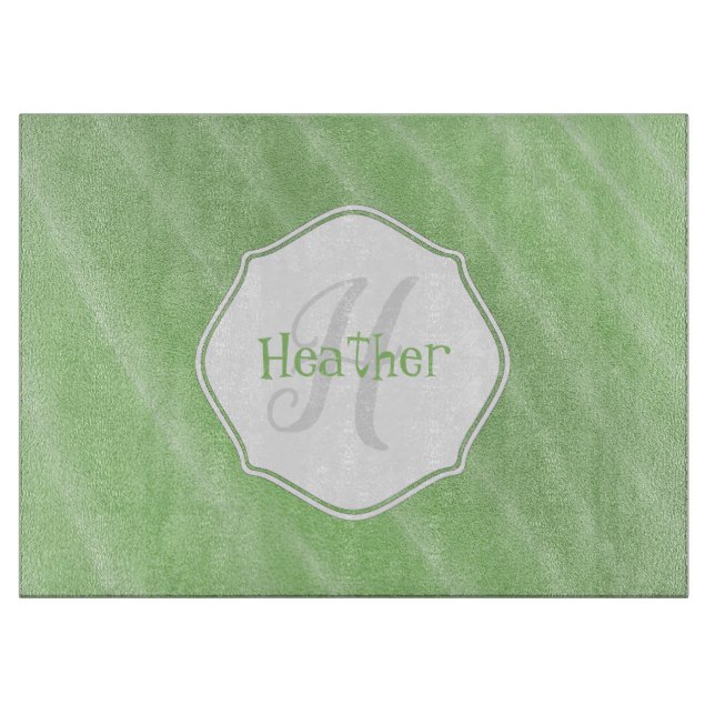 Green Sand Ripples Personalized Cutting Board (Front)