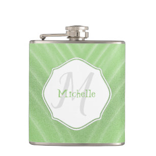 Green Sand Ripples Personalized Flask
