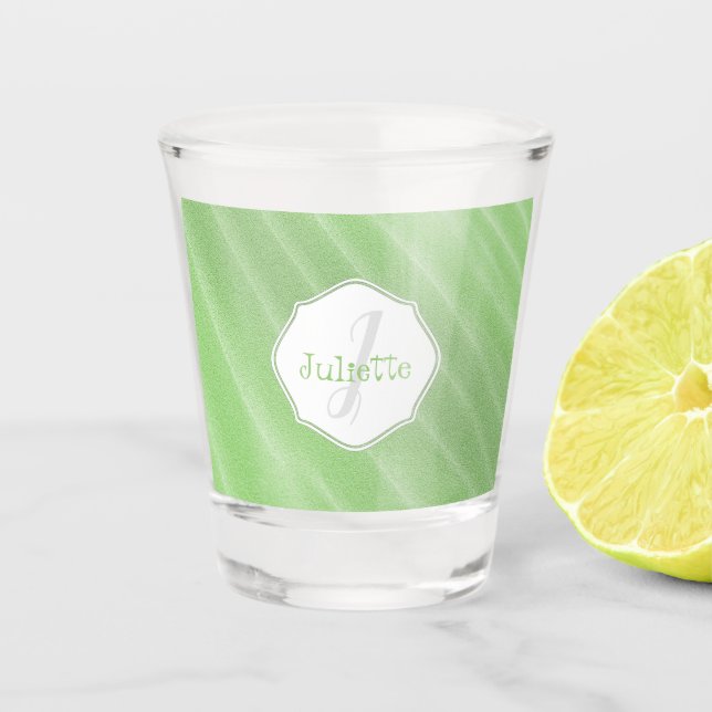Green Sand Ripples Personalized Shot glass (Front)