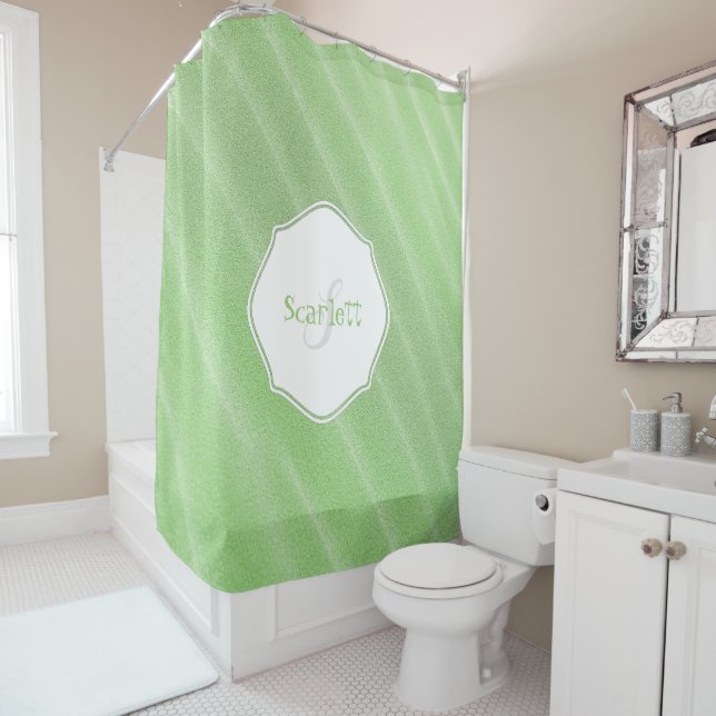 Green Sand Ripples Personalized Shower Curtain (In Situ)