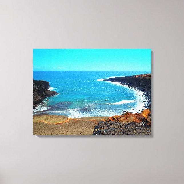 Green Sands Beach grande île Hawaii toile imprimé (Recto)