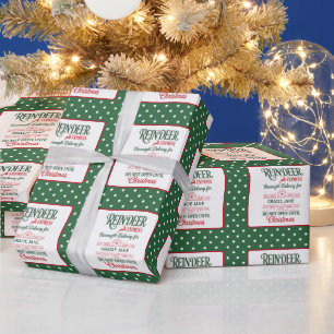 Green Santa express delivery Christmas Dotted Wrapping Paper