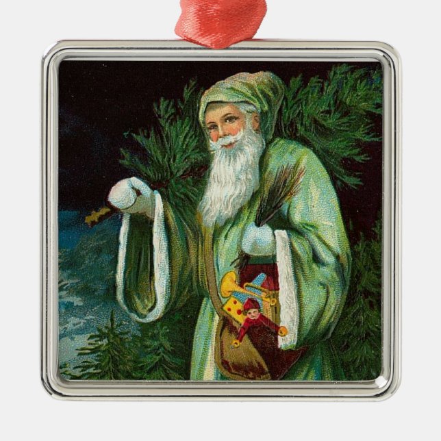 Green Santa Ornament (Front)