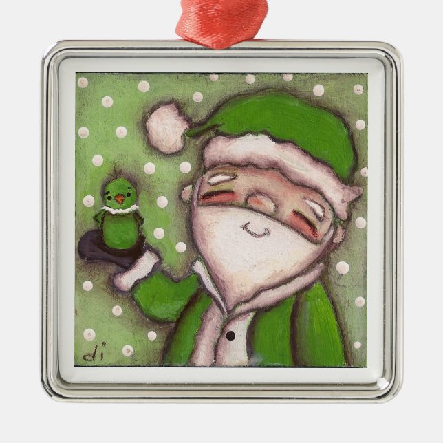 Green Santa - Ornament (Front)