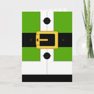 Green Santa Suit Card