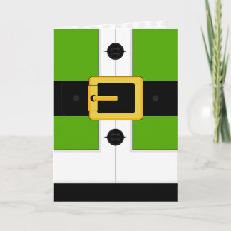 Green Santa Suit Card