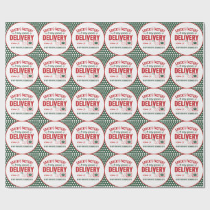 Green Santa's Factory Special  Delivery Dotted Wrapping Paper