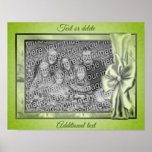 Green Satin Bow Frame Create Your Own Photo  Poster