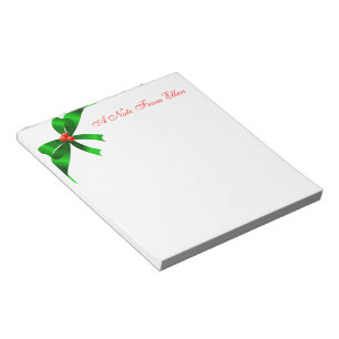 Green Satin Ribbon Notepad