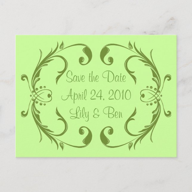 Green Save the Date Card (Front)