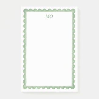 Green Scalloped | Personalized Stationary Post-it Notes
