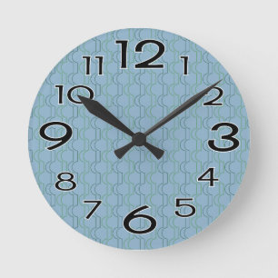 Green Scallops Round Clock