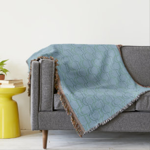 Green Scallops Throw Blanket