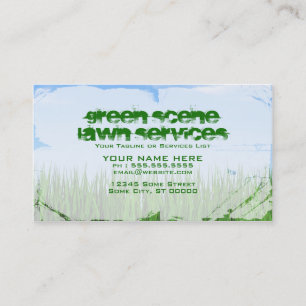 green scene lawn services business card