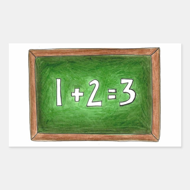 Green School Chalkboard Slate Math Class Teacher Sticker (Front)