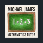 Green School Chalkboard Slate Math Tutor Teacher Square Business Card<br><div class="desc">Business card design features an original colour illustration of a green chalkboard with a simple math equation. Great for a math teacher or tutor. Simply personalize with your information. Lots of other business card designs are also available from this shop. Don't see exactly what you're looking for? Contact Rebecca to...</div>