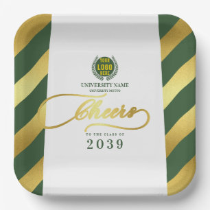 Green School College University Graduation Day Paper Plate