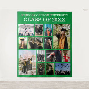 Green School College University Graduation Photos Tapestry
