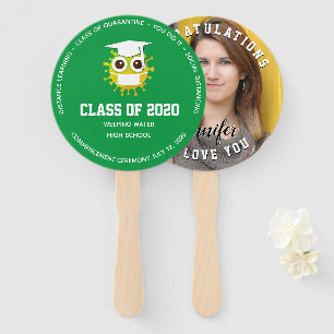 Green School Colors, 2020 Personalized Graduation Hand Fan