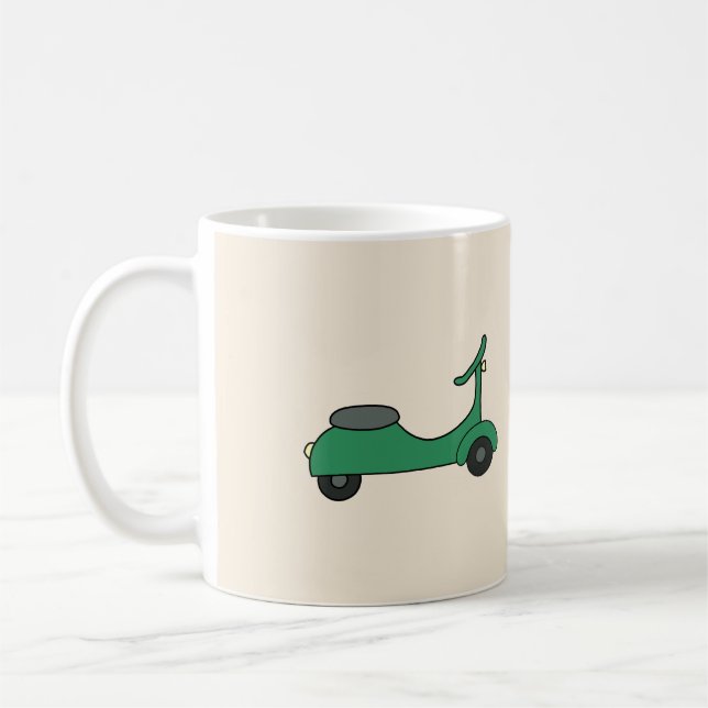 Green Scooter Coffee Mug (Left)
