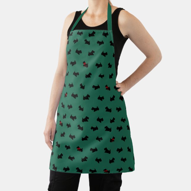 Green Scottish Terrier Apron (Insitu)